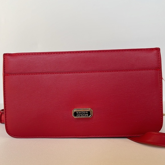 LIKE NEW RED BADGLEY MISCHKA GOLD STUDDED QUILTED CROSSBODY OR SHOULDER BAG - Picture 9 of 12